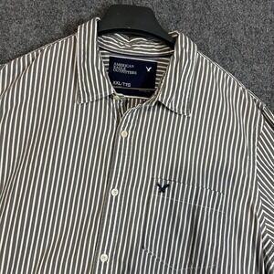 American Eagle Mens Striped Button Down Shirt Long Sleeve XXL Vintage Fit